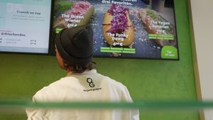 Hotdogs at Organic Garden Signature Store in Munich