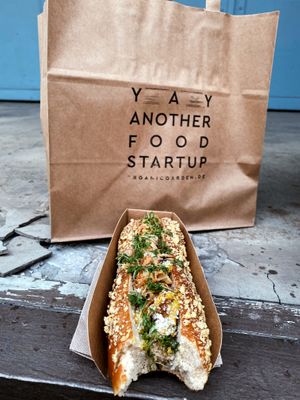 Hotdog at Organic Garden Signature Store in Munich