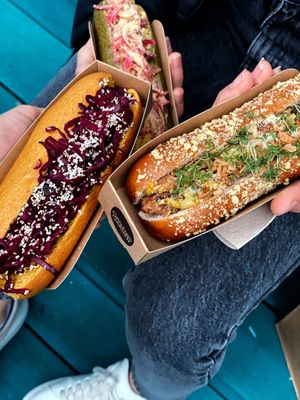 Hotdogs at Organic Garden Signature Store in Munich