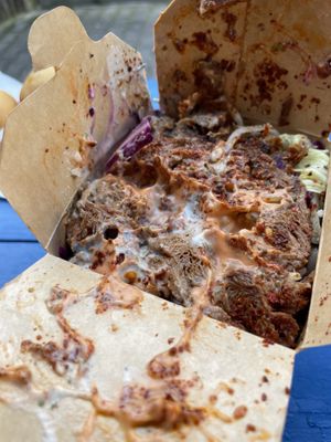 It looks bad and tastes great! 😃 döner box  at Vegöner in Erlangen