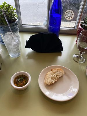 Bread and oil at Trattoria Fortunata in Saratoga Springs