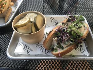 Fobster roll with spicy cucumber salad at Element Gastropub in Raleigh