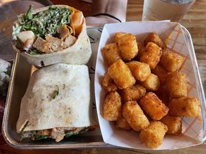 Buffalo chicken wrap & tots (lunch)  at Element Gastropub in Raleigh
