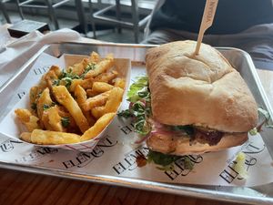 Pork belly sandwich (special)  at Element Gastropub in Raleigh