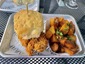 (Brunch) Cajun chin’n biscuit  at Element Gastropub in Raleigh