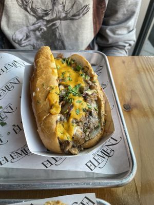 PHILLY CHEESESTEAK HOAGIE  at Element Gastropub in Raleigh