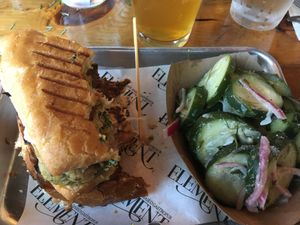Reuben underneath the Caprese, delicious   at Element Gastropub in Raleigh