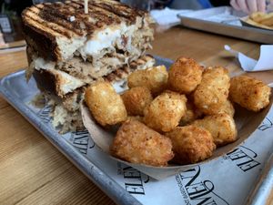 Reuben and side tots #Veganuary at Element Gastropub in Raleigh