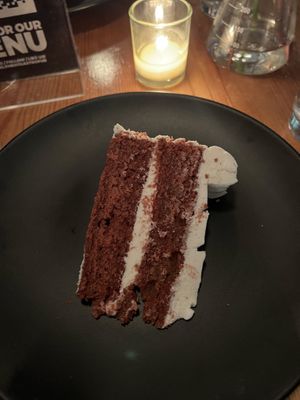 Vegan Red Velvet Cake with Cream Cheez Icing  at Element Gastropub in Raleigh