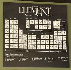 Cool beer menu  at Element Gastropub in Raleigh