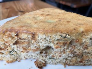 Cornbread w/jalapeño and vegan bacun   at Element Gastropub in Raleigh