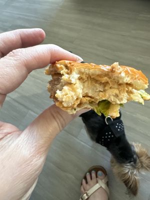 Very realistic, but I like it better than any chicken sandwich I had before going vegan  at Element Gastropub in Raleigh