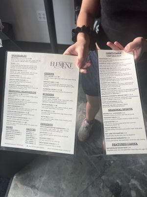 Menus  at Element Gastropub in Raleigh