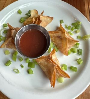 PIMIENTO CHEESE RANGOONS (all vegan)  at Element Gastropub in Raleigh