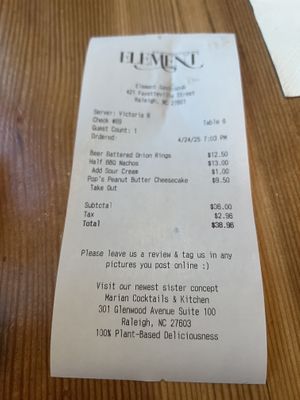   at Element Gastropub in Raleigh