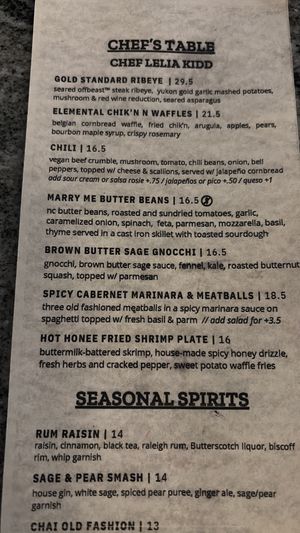   at Element Gastropub in Raleigh