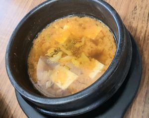 beware of this Doenjang soup - probably NOT veggie at Ha-u-rim 하우림 서울대점 in Seoul