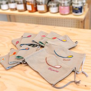eco smile masks! at Poco Mucho in Fukuoka