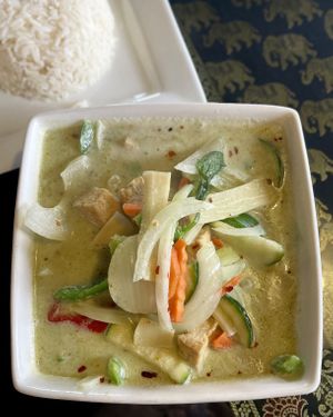 Yummy green curry with tofu 💚  at Thai Garden in St Paul