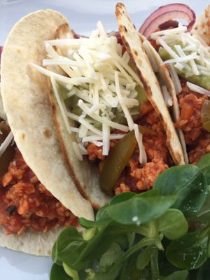 Soy protein chilli at Duzu Kafe Taberna in Durango