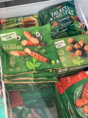 Vegan frozen food.  at K-Market Kuukkeli in Saariselkae
