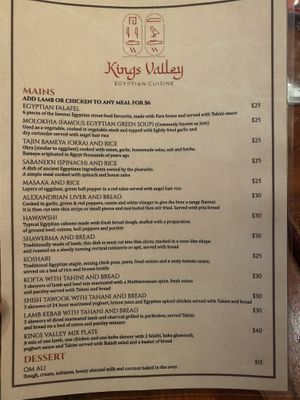   at Kings Valley Egyptian Cuisine in Forster