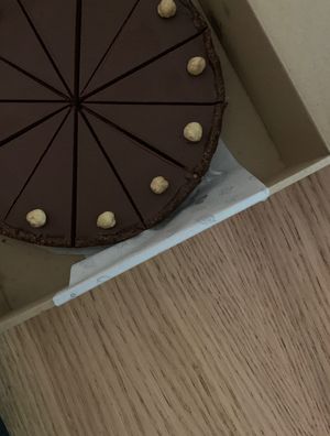 gianduja raw vegan cake at minimal.coffeeshop in Trnava