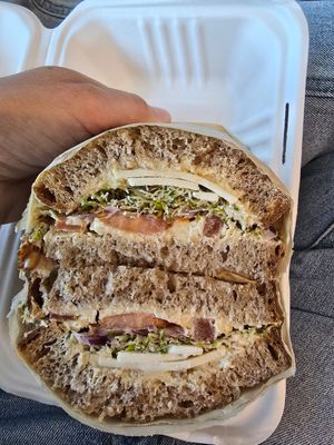 sprout sandwich is tasty! at LAX - Urth Caffe - T1 in Los Angeles