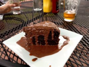 Chocolate Cake (vegan & gluten free. SO tasty!) 😄 at 2 Guys Pizza in Hendersonville