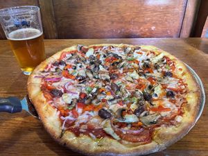 Greek pizza  at 2 Guys Pizza in Hendersonville