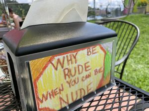 Made me laugh, definite tie dye vibe, fun place 😂 #Veganuary at 2 Guys Pizza in Hendersonville