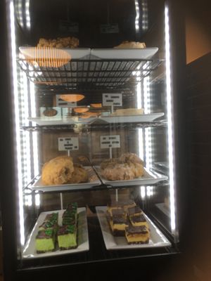 Cabinet of gluten free items at King of Tarts in Edmonton