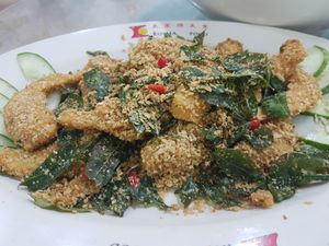 Oatmeal prawn at Kuai Le Zhai in Johor Bahru