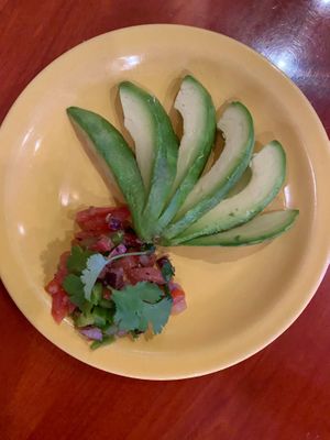 Fresh Haas Avocado Side with fresh pico de gallo at Don Juanz - Baja Beach Tacos  in Shreveport