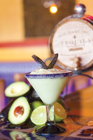 Avocado Margarita made with pure Hass avocado, El Jimador Blanco Tequila, Citronage, freshly squeezed lime juice & organic agave nectar.   at Don Juanz - Baja Beach Tacos  in Shreveport