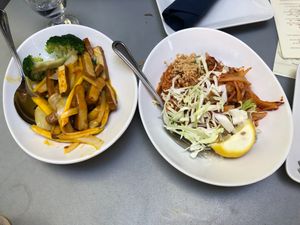 weird mango pureé soaked tofu & noodles Ⓥ at My Burma in Davis