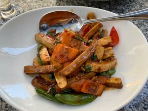 Lemongrass tofu at My Burma in Davis