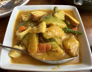 Yellow curry with tofu  at My Burma in Davis