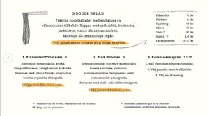 Menu at Nguyen's Sandwiches in Malmo