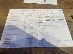 Menu at Beezou in Dortmund