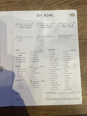 Menu at Beezou in Dortmund