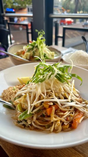 Pad thai and green curryy  at Louder Louder in Northbridge