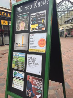 A board  at Loving Hut in Worthing