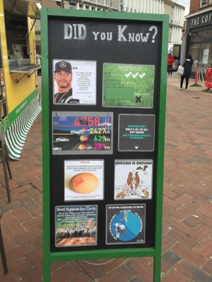 A board  at Loving Hut in Worthing