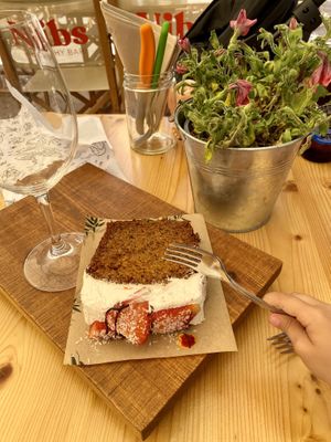 Carrot cake  at Nibs Healthy Bar in Menorca