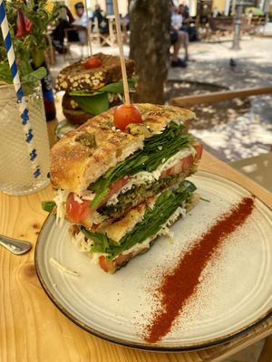 Focaccia sandwich   at Nibs Healthy Bar in Menorca