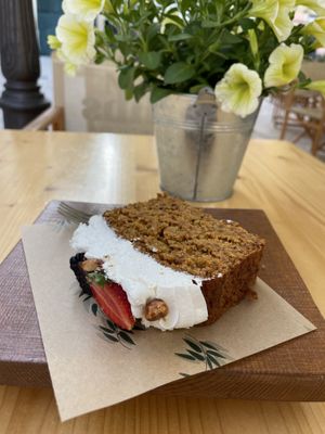 Carrot cake  at Nibs Healthy Bar in Menorca