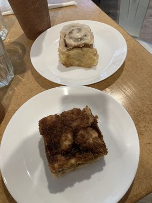 Coffee cake and Cinna swirl  at Real Roots Cafe in Chattanooga
