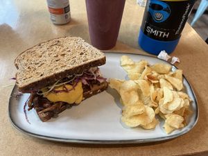 BBQ Jackfruit sandwich  at Real Roots Cafe in Chattanooga