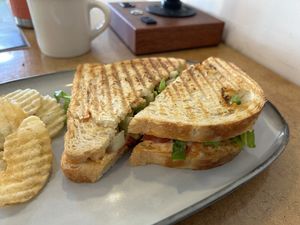 Grilled Pimento Panini  at Real Roots Cafe in Chattanooga